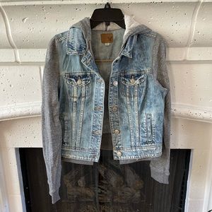American eagle jean jacket sweatshirt